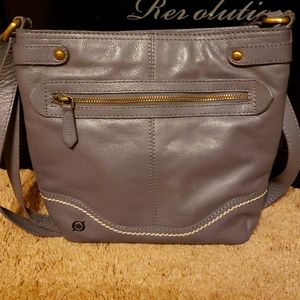 Born grey leather shoulder bag